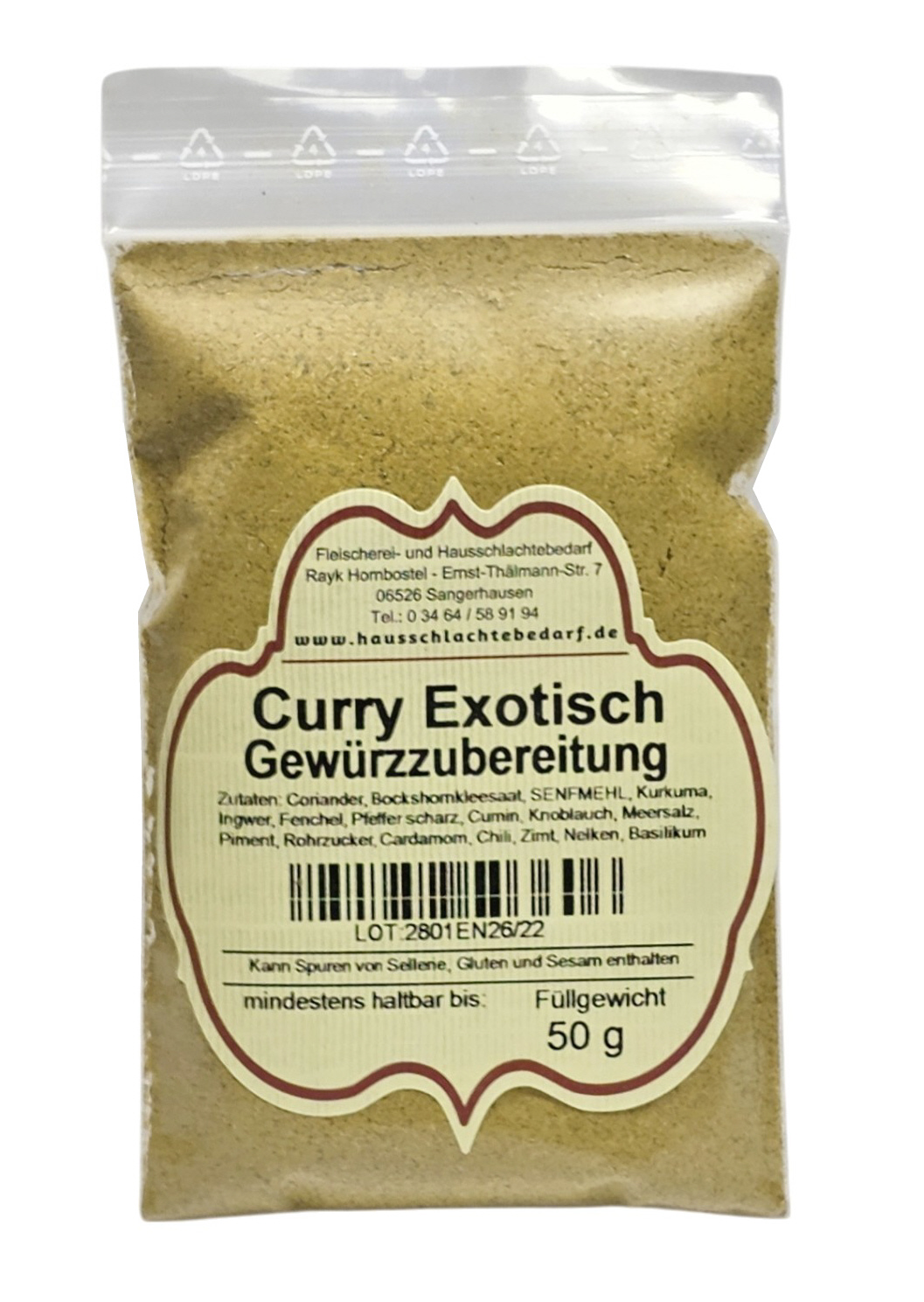 Curry Exotisch, Gewürzzubereitung 50 g