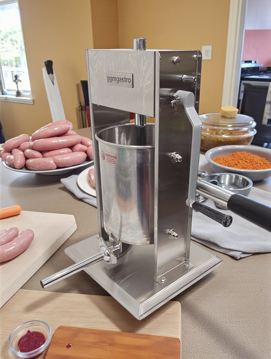 Edelstahl Wurstfüller 10 Liter inkl. 4 Edelstahltüllen
