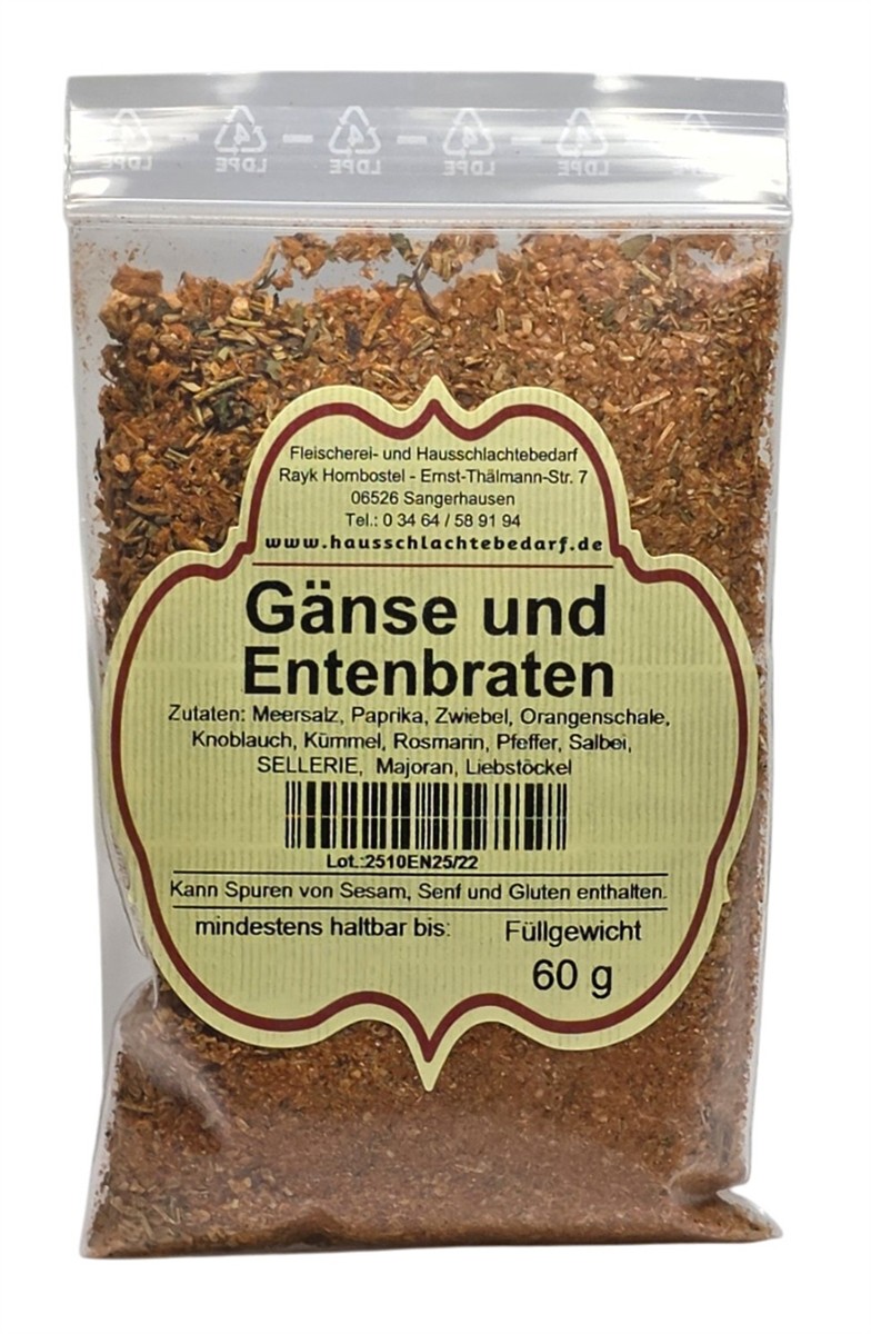 Gänse und Entenbraten Würzmischung 60 g