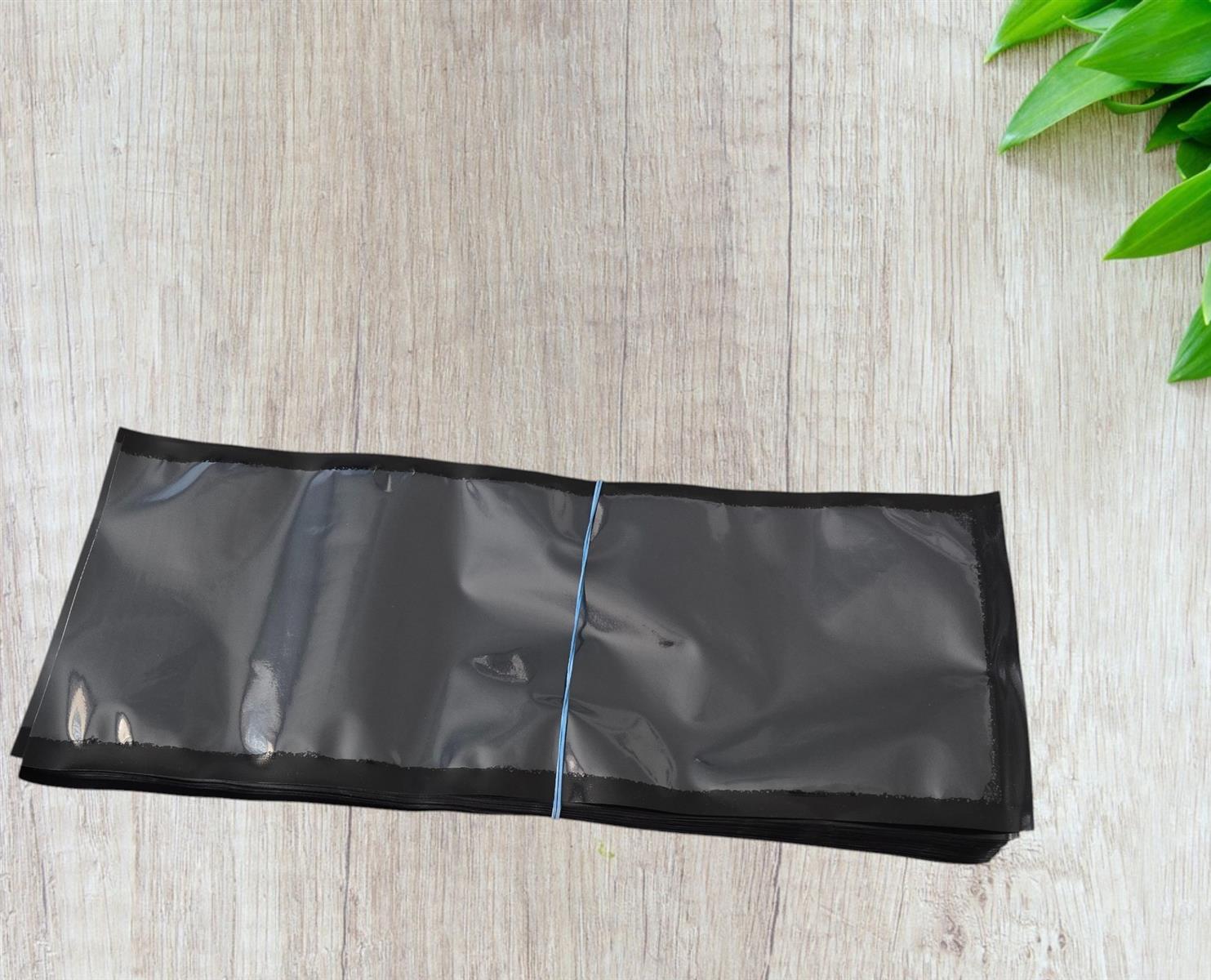 100 Stück Siegelrandbeutel schwarze Rückseite 130 x 340 mm