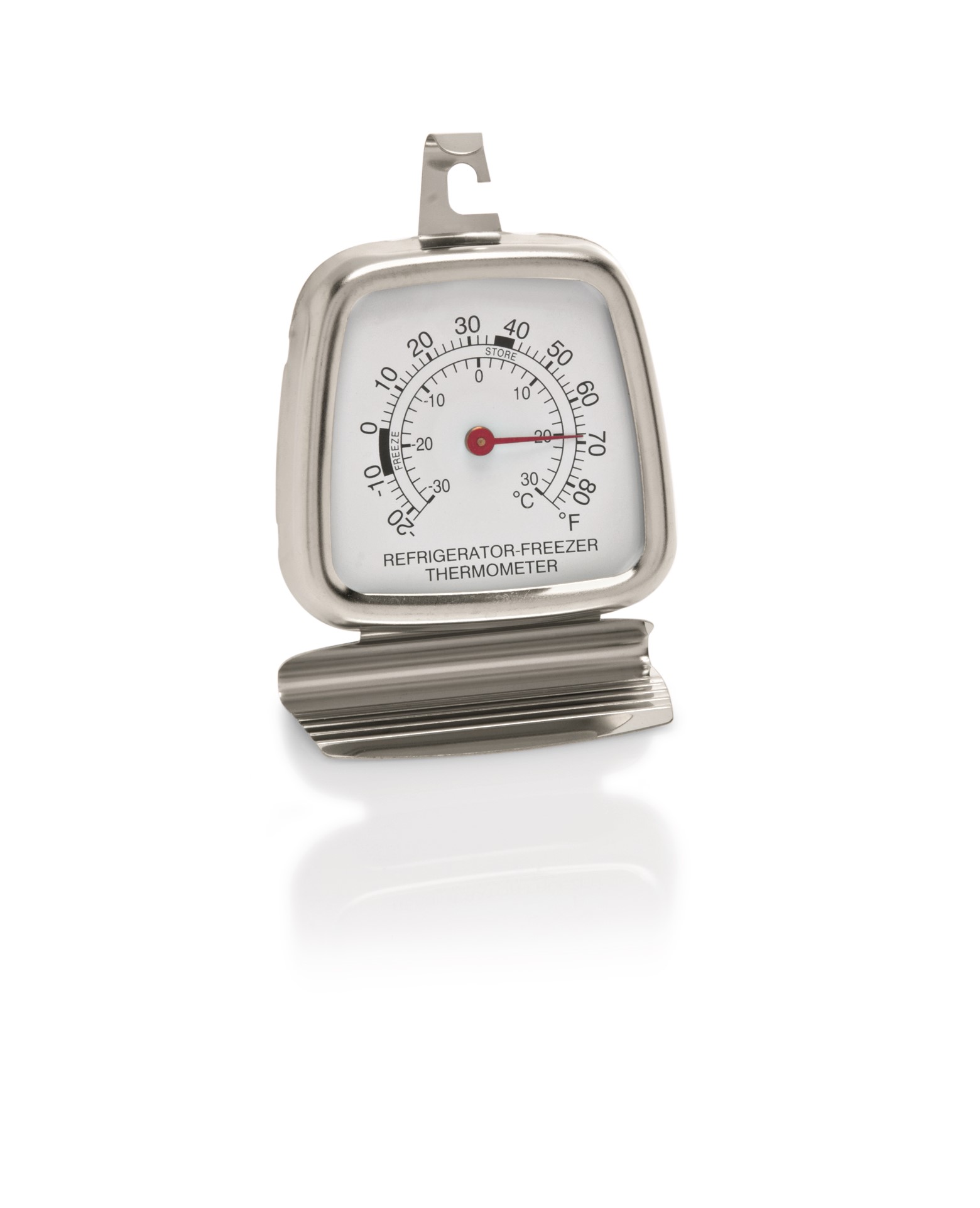 Kühlraumthermometer bis - 30°C -  6 x 8,5 cm aus Edelstahl