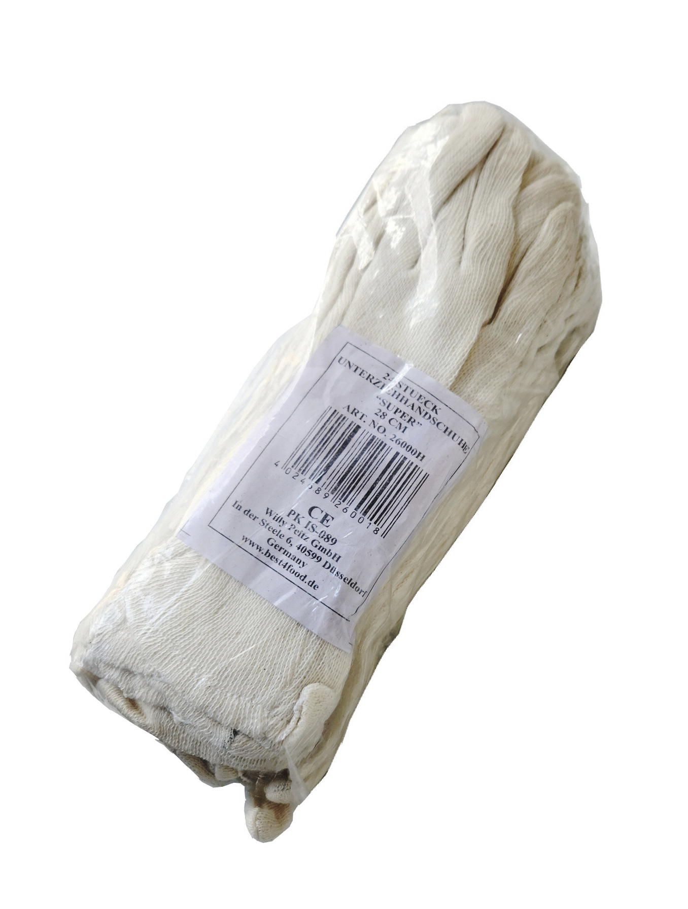 24 Stück Baumwoll-Unterziehhandschuh 28 cm lang