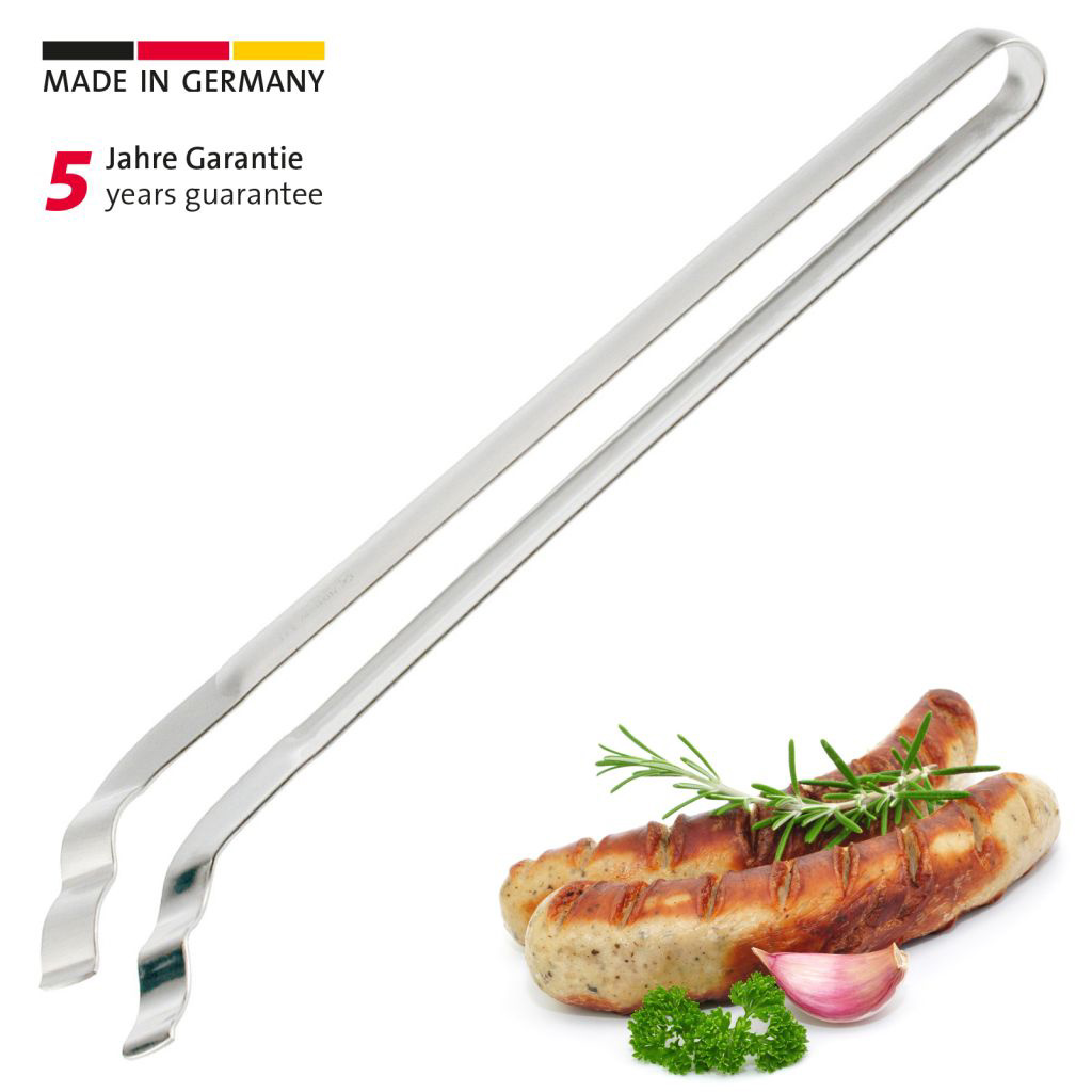 Grillzange gebogen, 34 cm - Material Edelstahl