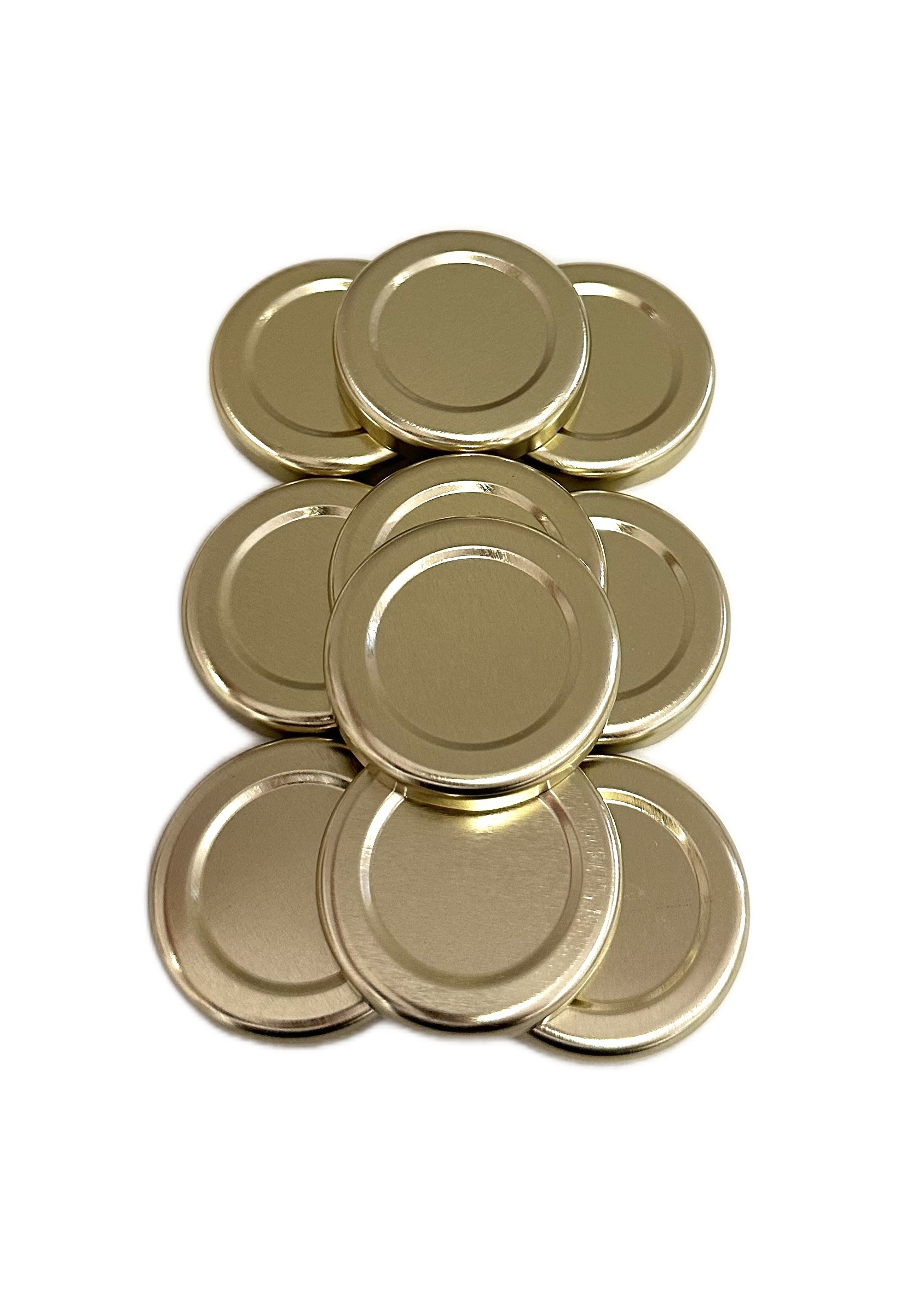 10 Stück Deckel für Schraubgläser 43 mm gold