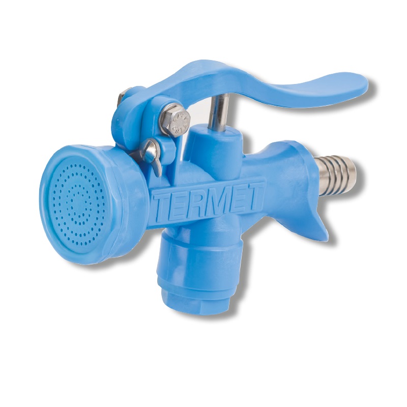 Termet Wassersparbrause aus schlagfestem Kunststoff Farbe blau