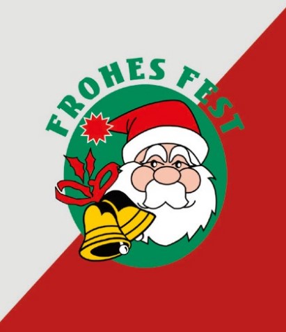 25 Stück Kunstdarm "Frohes Fest Nikolaus Motiv" Nalo Schmaldarm Kaliber 40/20