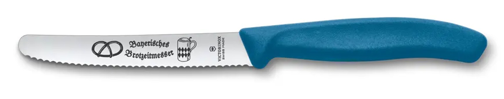 Tomaten-und Wurstmesser, 11 cm - Heidelbeerblau (Brotzeit) mit Wellenschliff