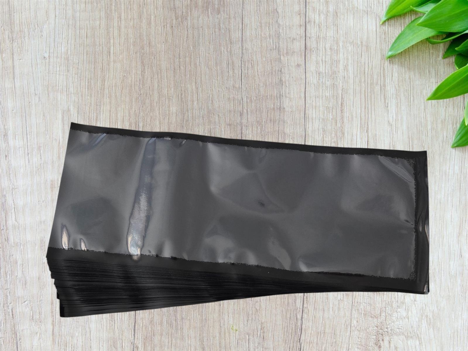 100 Stück Siegelrandbeutel schwarze Rückseite 130 x 340 mm