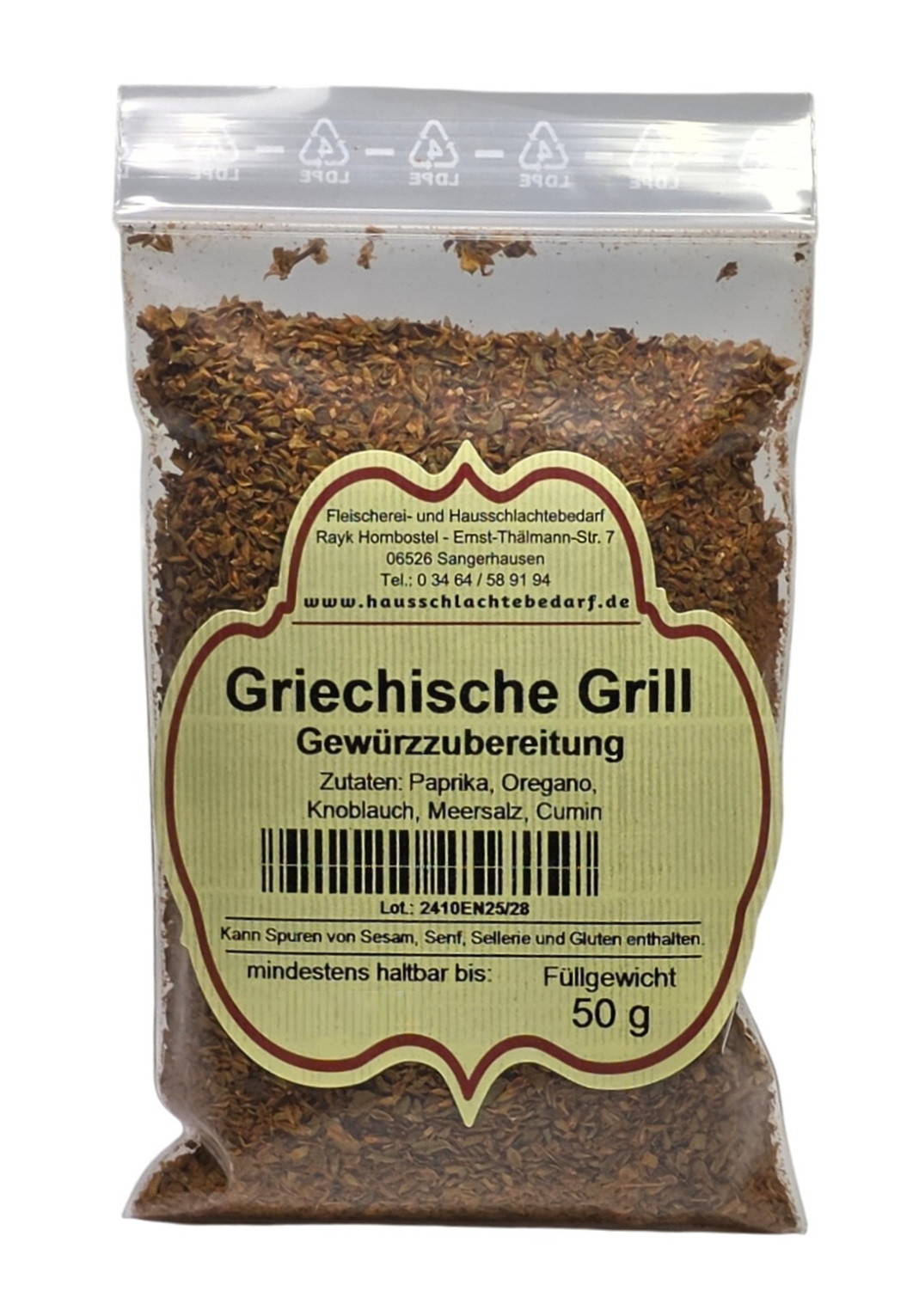 Griechische Grill Gewürzzubereitung 50 g