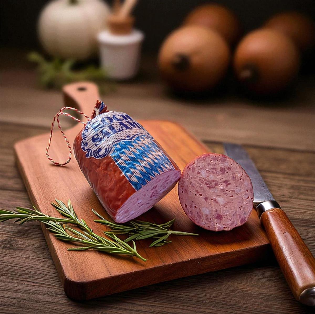 10 Stück Nalo Faser Därme Kaliber 55/25 mit Druck Kochsalami