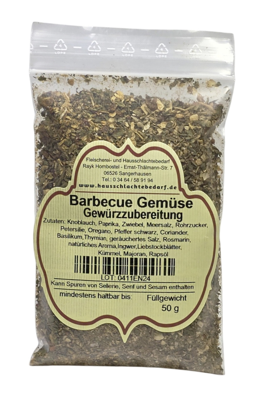 Barbecue Gemüse Gewürzzubereitung 50 g