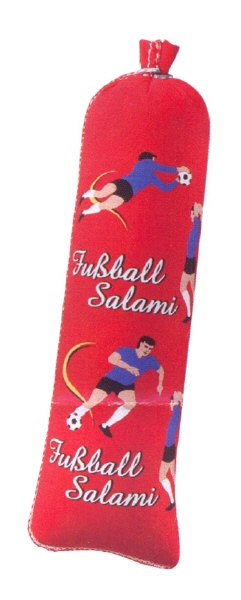 Textildarm mit Druck T 90 - Die Fussball - Salami Kaliber: 55/25