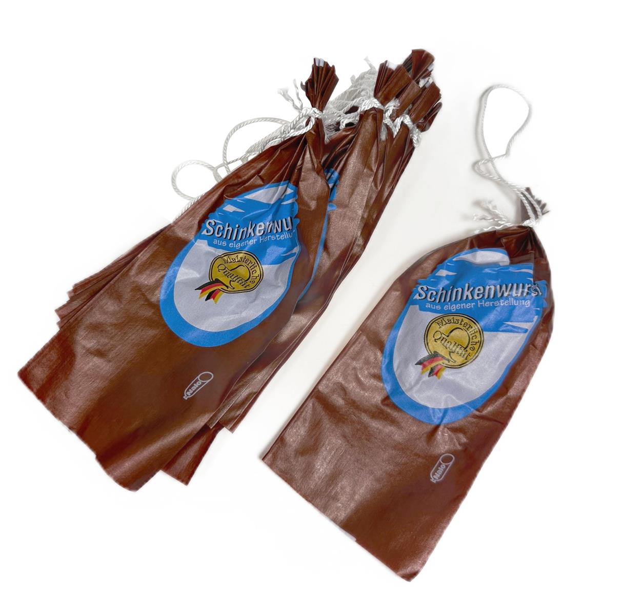 25 Stück Kunstdarm Nalo Top Frische Serie "Schinkenwurst" Kaliber 55/21