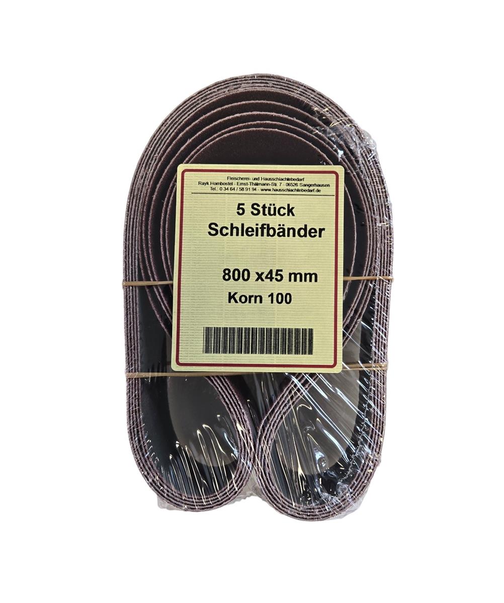 5 Stück Schleifbänder 800 x 45 mm (Mado USM 527) Korn 100