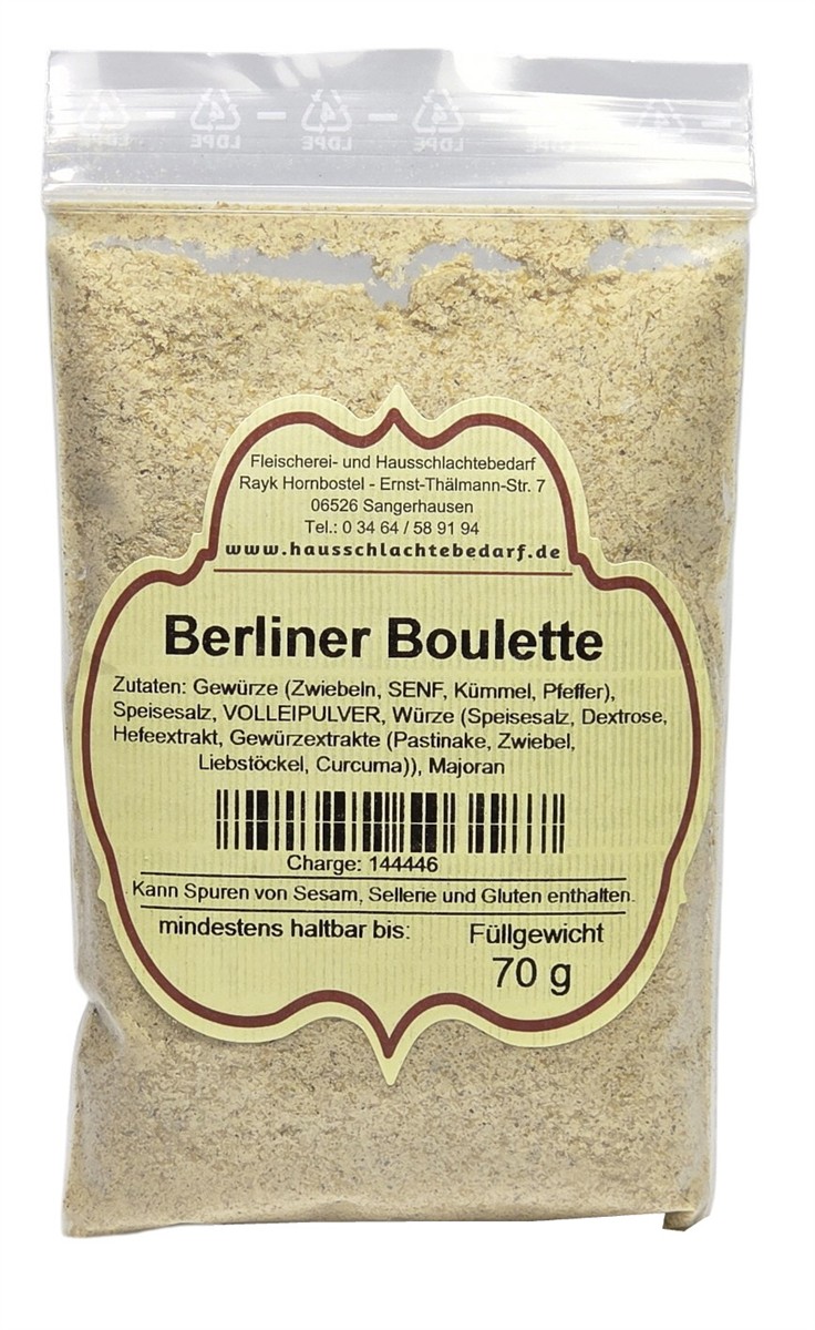 Berliner Boulette - nach Altberliner Rezeptur - Gewürzzubereitung 70 g