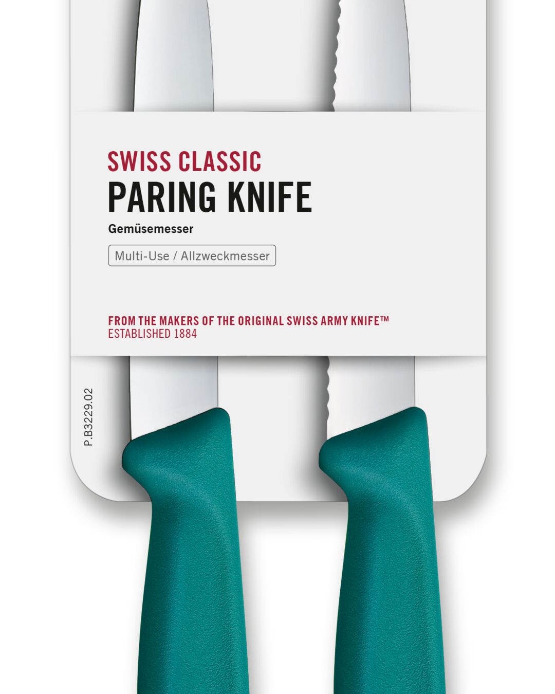 2 Stück Gemüsemesser der Swiss Classic Serie, Klinge 10 cm, Griff Grünkohlgrün